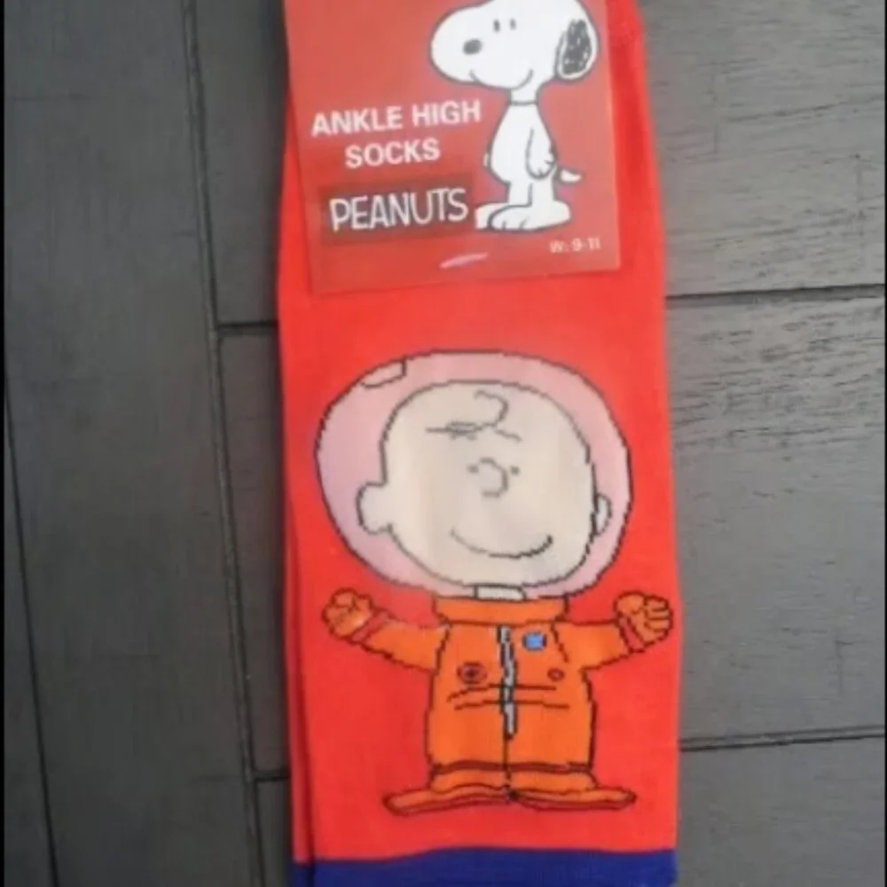 Peanuts Snoopy Ankle High Socks, 3 Pairs Size 9-11